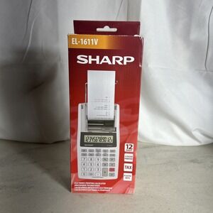 Sharp EL-1611V Handheld Portable Cordless 12 Digit Large LCD Display Two-Colo...
